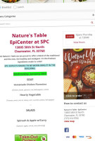 Natures Table Epicenter menu