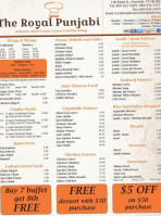 The Royal Punjabi menu