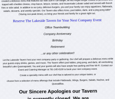 The Lakeside Inn menu