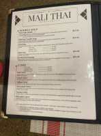 Mali Thai menu