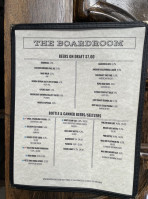 The Boardroom menu