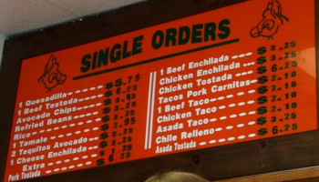 Burritos El Chavo menu