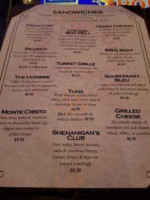 Shenanigan's Olde English Pub menu