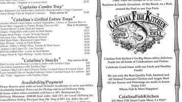 Catalina Fish Kitchen menu