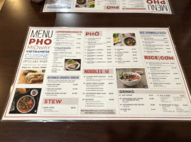 Pho Midway menu