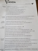Vanda Cucina menu