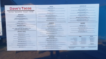 Dave's Tacos Llc menu
