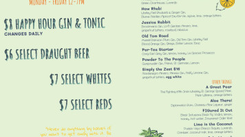 The Winslow Gin House And Eatery menu