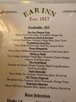 Ear Inn Incorporated menu