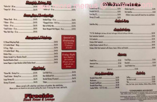 Fireside Steakhouse Lounge menu