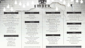 Ember Modern American Tavern menu