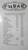 Fubar And Grill menu
