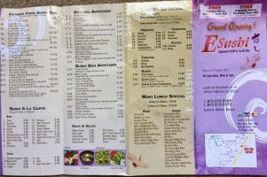 E Sushi Grill menu