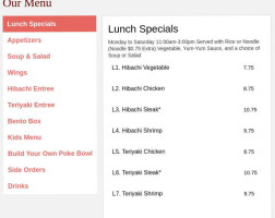 Tokyo Express menu