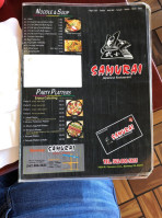 Samurai Sushi menu