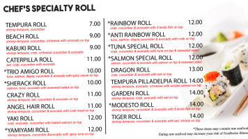 Sushi Garden menu