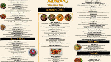 Rama 9 Thai Sushi menu