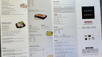 Sushi Koshi menu