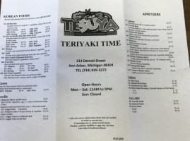 Time Teriyaki menu
