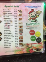 Sushi Takara menu