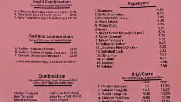 Sushi Traditions menu