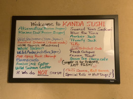 Kanda Sushi menu