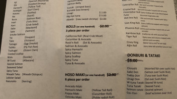 One Piece Sushi menu