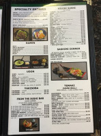 Hanabi Sushi menu