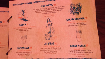 Tiki Rock menu