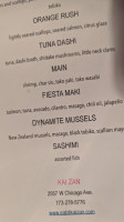 Kai Zan menu