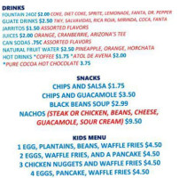 La Guatemalteca menu