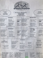 K K Soul Food menu