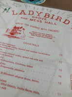 Ladybird Grove Mess Hall menu