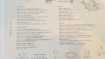 La Mercerie menu