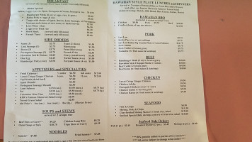 Kauai Family Restaurant menu