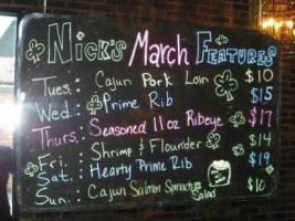 Nick's Restaurant & Lounge. menu