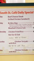 South Street Cafe menu