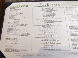 Zen Kitchen menu