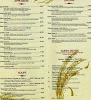 Siam Rice menu