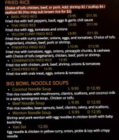 Si Lom Thai Asian Fusion menu