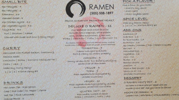 O Ramen And Curry House menu