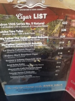 On The Bend Oyster And Cigar Lounge menu