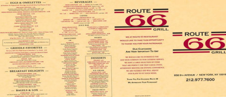 Route 66 menu