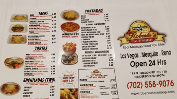 Roberto's Taco Shop menu