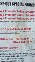 Nonstop Sushi Sake Santa Monica menu