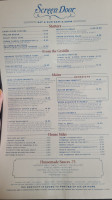 Screen Door Restaurant menu