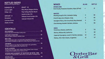 Oyster menu