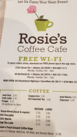 Rosie's Coffee Cafe menu