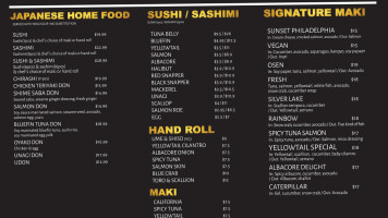 Osen Izakaya menu