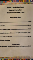 Casa Las Katarinas menu